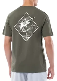 Men's Graphic Short Sleeve Lightweight Diamond Stencil T-Shirt