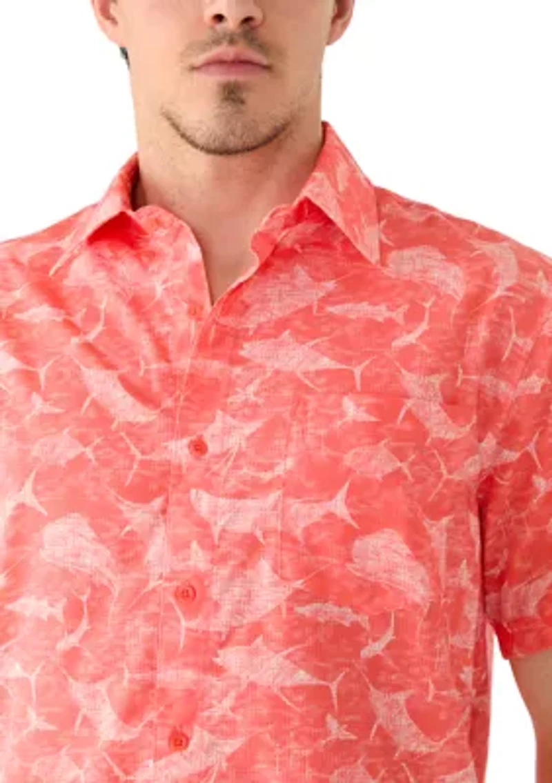 Men's Eco Angler Maritime Motif Fishing Shirt
