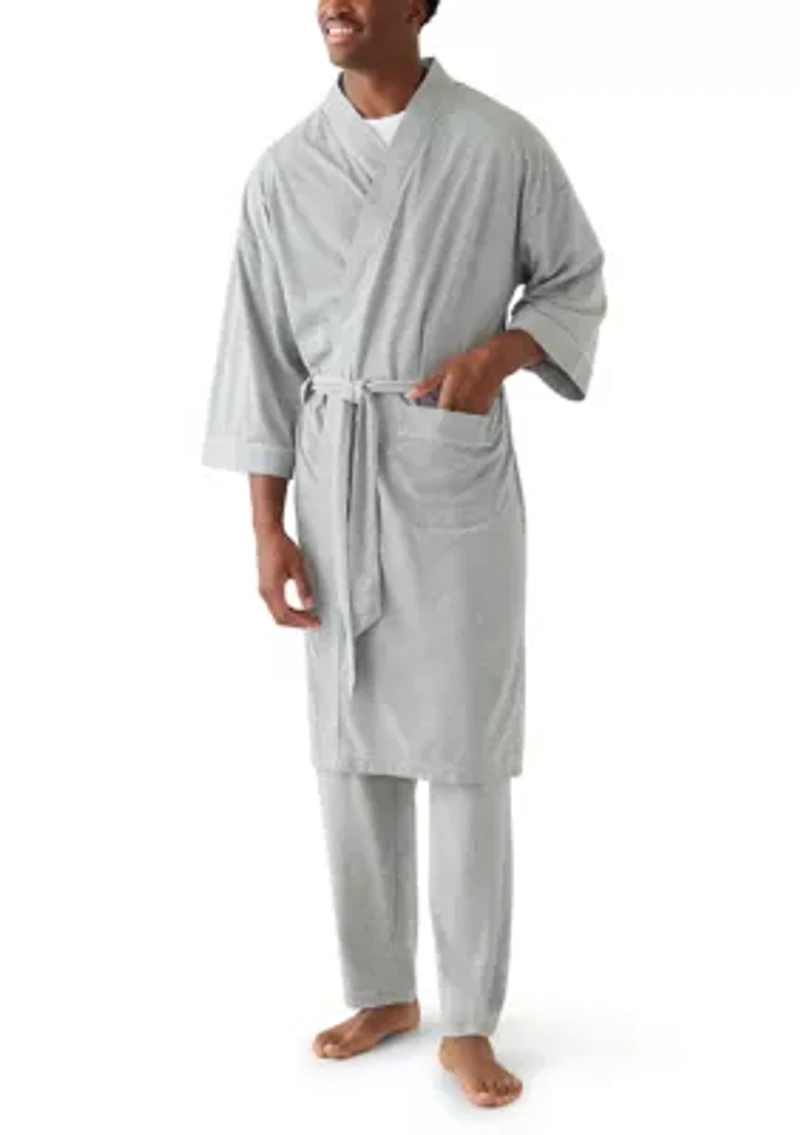 Men's Interlock Kimono Knit Robe