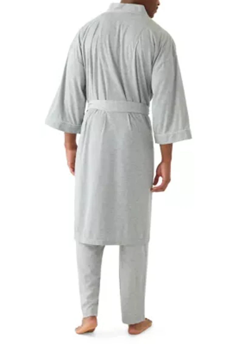 Men's Interlock Kimono Knit Robe