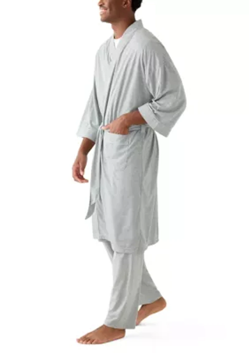 Men's Interlock Kimono Knit Robe