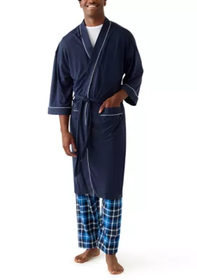 Men's Interlock Kimono Knit Robe