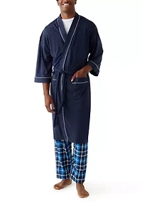 Men's Interlock Kimono Knit Robe