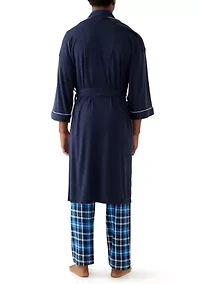 Men's Interlock Kimono Knit Robe