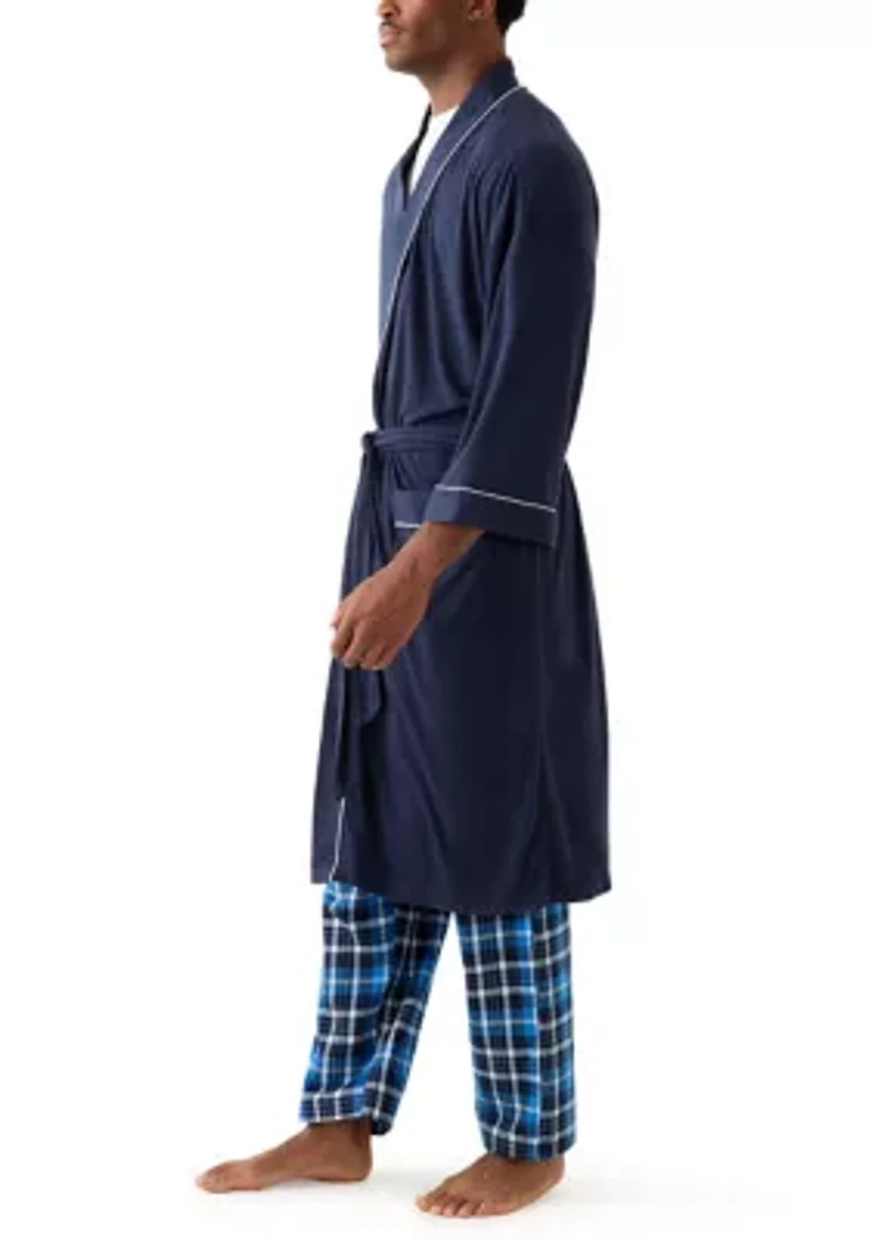 Men's Interlock Kimono Knit Robe