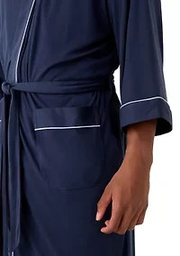 Men's Interlock Kimono Knit Robe