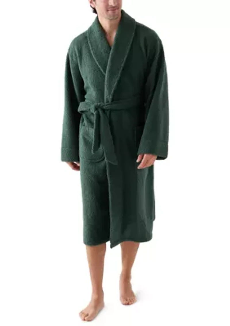 Men's Bouclé Fleece Shawl Robe