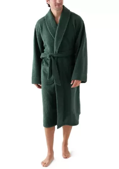 Men's Bouclé Fleece Shawl Robe