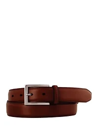 Men's 31.75 Millimeter Brushed Nickel Finished Buckle Signature Calf Leather Belt