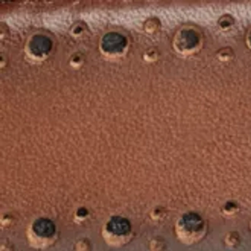 Men's 35 Millimeter Perfed Edge Smooth Leather Belt with Polished Nickel Buckle