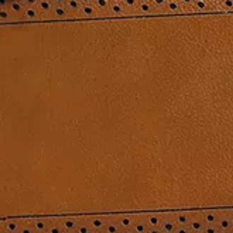 Men's 35 Millimeter Brushed Gunmetal Buckle Edge Perforated Embossed Belt