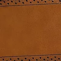 Men's 35 Millimeter Brushed Gunmetal Buckle Edge Perforated Embossed Belt