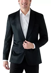 Men's Black Velvet Houndstooth Jacket