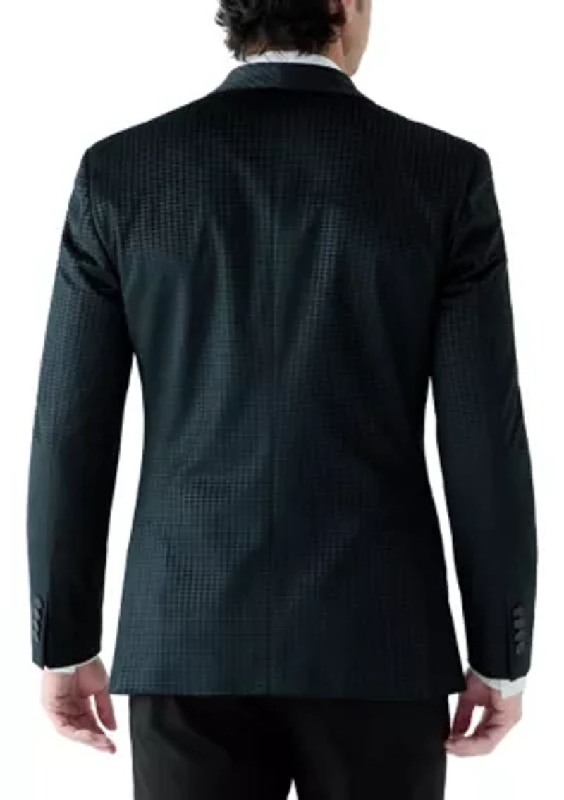 Men's Black Velvet Houndstooth Jacket