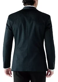 Men's Black Velvet Houndstooth Jacket