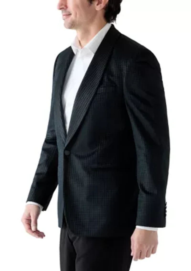Men's Black Velvet Houndstooth Jacket