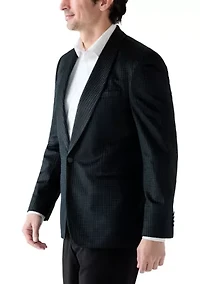 Men's Black Velvet Houndstooth Jacket