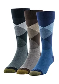 Men's 8 Track Argyle Crew Socks- 3-pack