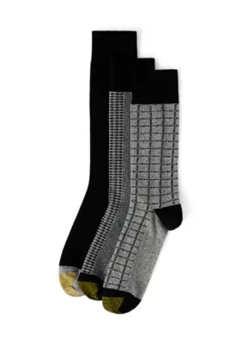 Men's Houndstooth Plaid Crew Socks