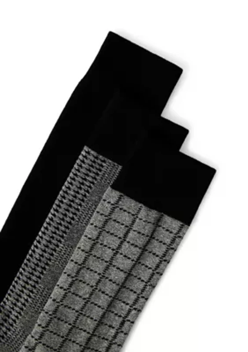 Men's Houndstooth Plaid Crew Socks