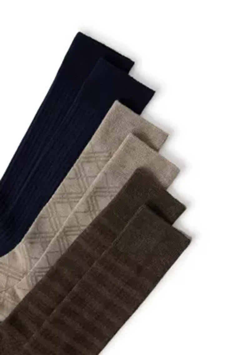 Men's Dress Crew Socks, 3 Pairs