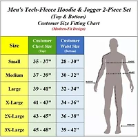 Galaxy by Harvic Men's Tech Fleece Sweatshirt and Jogger 2 Piece Set