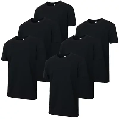 Galaxy M&T Men's Premium Heavyweight Crew Neck Short Sleeve Tee-6 Pack
