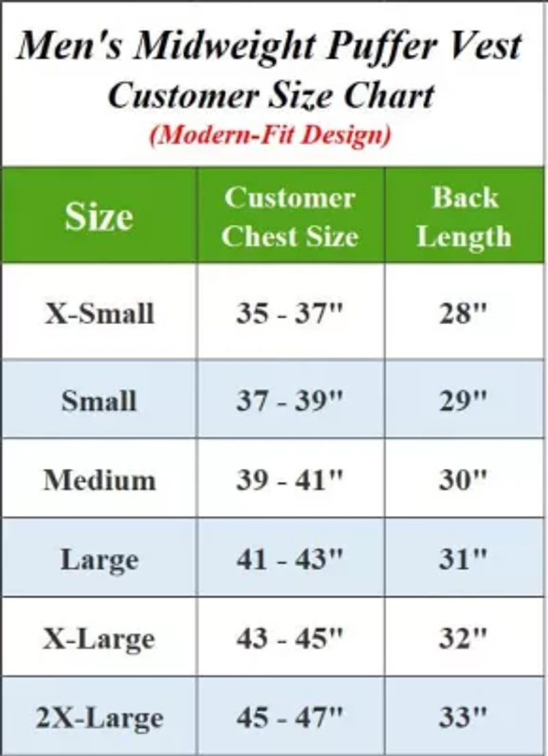 Galaxy Playertees Men's Modern Fit  Packable Midweight Puffer Vest