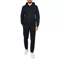 Blu Rock Men's Fleece Lined Full-Zip Hoodie and Jogger Sweatpants With Zipper Side Pockets Matching Set