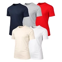 Blue Ice Men's Short Sleeve Crew Neck Solid Tee- Pack