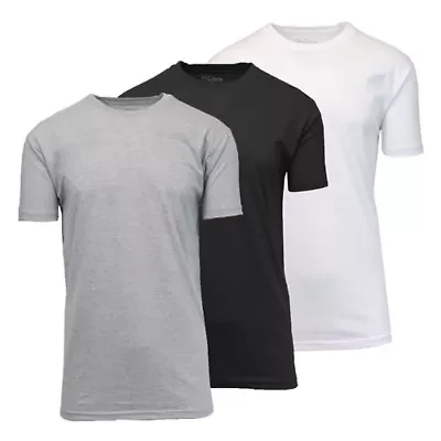 Blue Ice Men's Short Sleeve Crew Neck Solid Tee-3 Pack