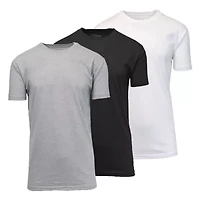 Blue Ice Men's Short Sleeve Crew Neck Solid Tee-3 Pack