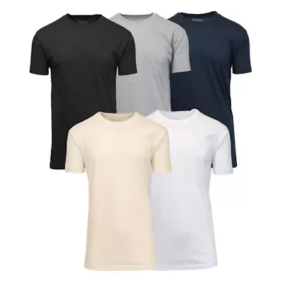 Blue Ice Men's Short Sleeve Crew Neck Solid Tee- Pack