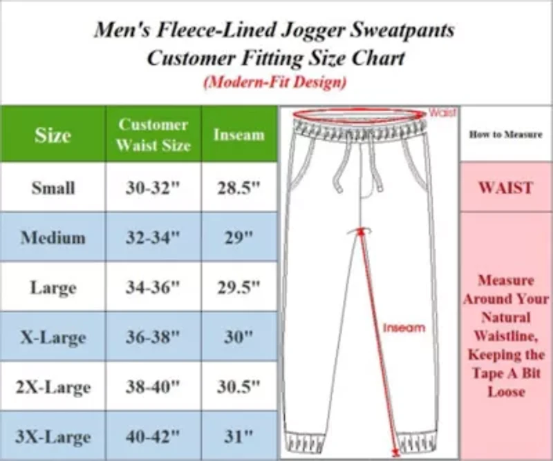 Blue Ice Men's  Fleece-Lined Jogger Sweatpants