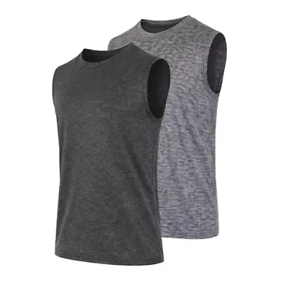 Galaxy Kick Start Gear Men's Moisture-Wicking Wrinkle Free Performance Muscle Tee-2 Pack
