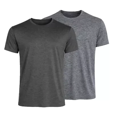 Galaxy Kick Start Gear Men's Short Sleeve Moisture-Wicking Quick Dry Performance Crew Neck Tee-2 Pack