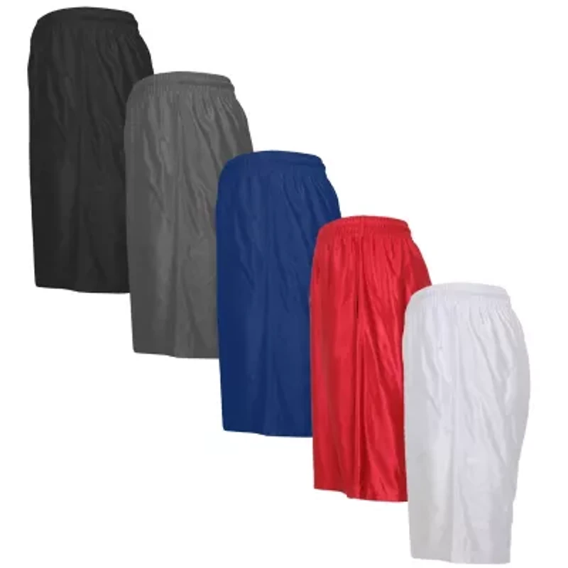 Jump Start Men's 5-Pack Lightweight Breathable Moisture Wicking Mesh Shorts