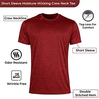 Galaxy Kick Start Gear Men's Short Sleeve Moisture-Wicking Quick Dry Performance Crew Neck Tee