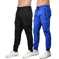 Blu Rock Men's Cotton Flex-Stretch Cargo Jogger-2 Pack