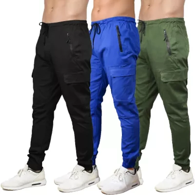 Blu Rock Men's Cotton Flex-Stretch Cargo Jogger