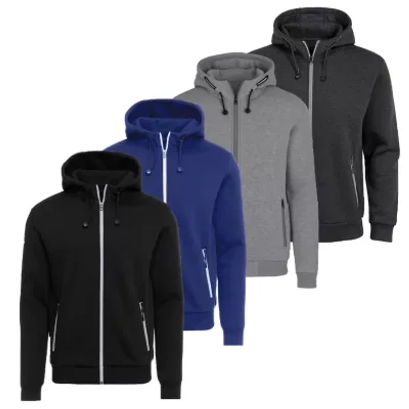 Blu Rock Men's Slim Fit Sherpa Fleece-Lined Classic Tech Full Zip Hoodie
