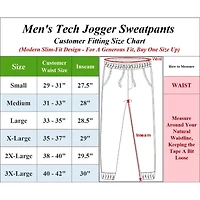 Men's Performance Tech Joggers Sweatpants With Heat Seal Zipper Side Pockets