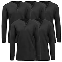 Men's Modern Fit  Waffle-Knit Thermal Henley-5 Pack