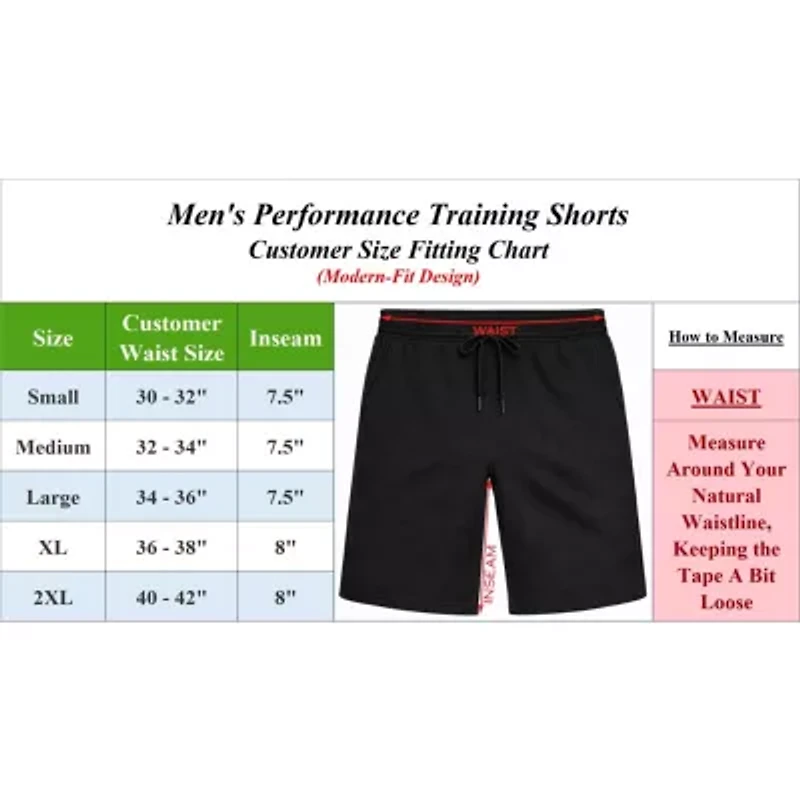 Jump Start Men's Performance Training Shorts With Zipper Pockets-3 Pack
