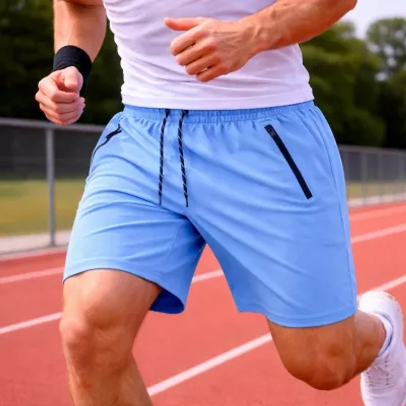Jump Start Men's Performance Training Shorts With Zipper Pockets-3 Pack