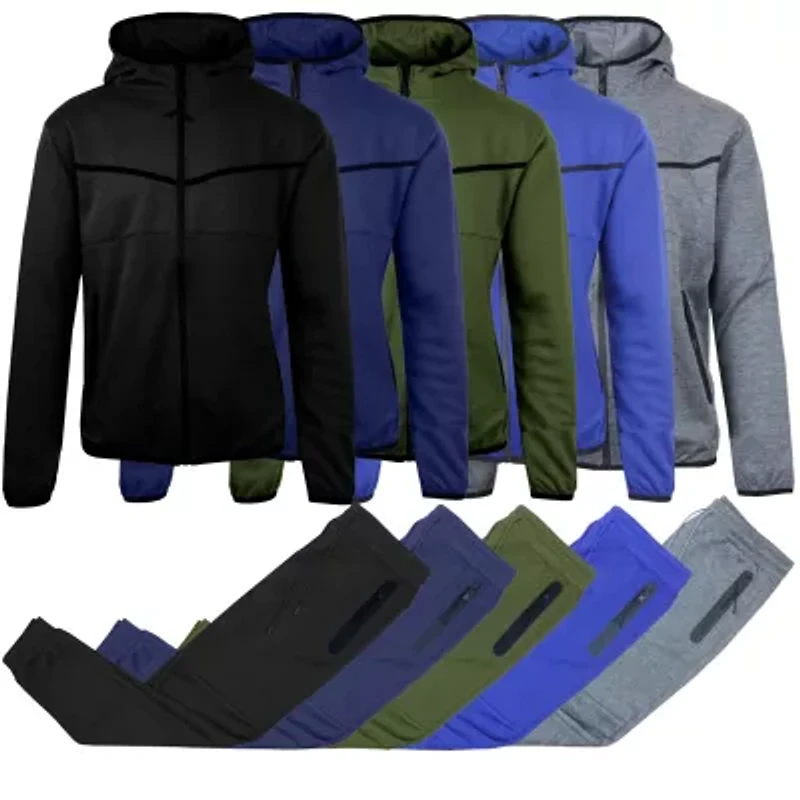 Galaxy by Harvic Men's Tech Fleece Hoodie and Jogger 2 Piece Set