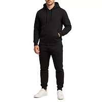 Galaxy By Harvic Men's Modern Fit Fleece-Lined Full-Zip Hoodie & Jogger 2-Piece Set