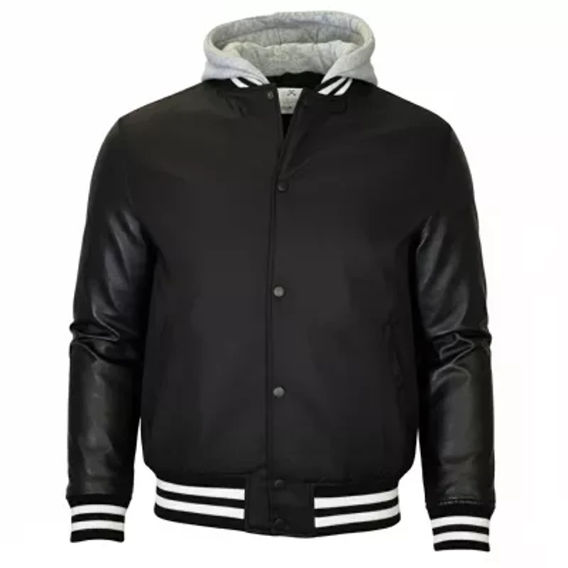 Galaxy Formaker Men's Hooded Varsity Jacket w/ Detachable Hood