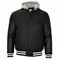 Galaxy Formaker Men's Hooded Varsity Jacket w/ Detachable Hood