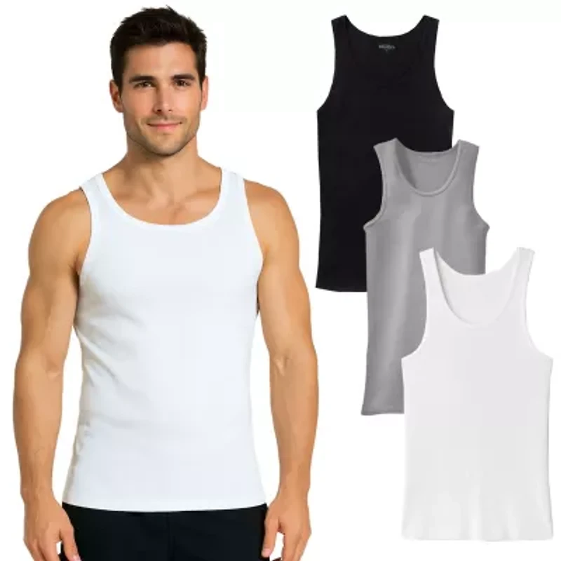 Blu Rock Men's Ribbed Classic Tank Tops – Pack